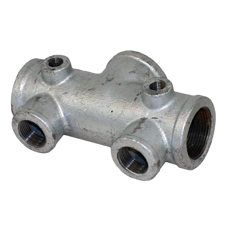 Galvanized Tank Tee – Ductile Iron with NPT Tappings | For Pressure Switch & Gauge