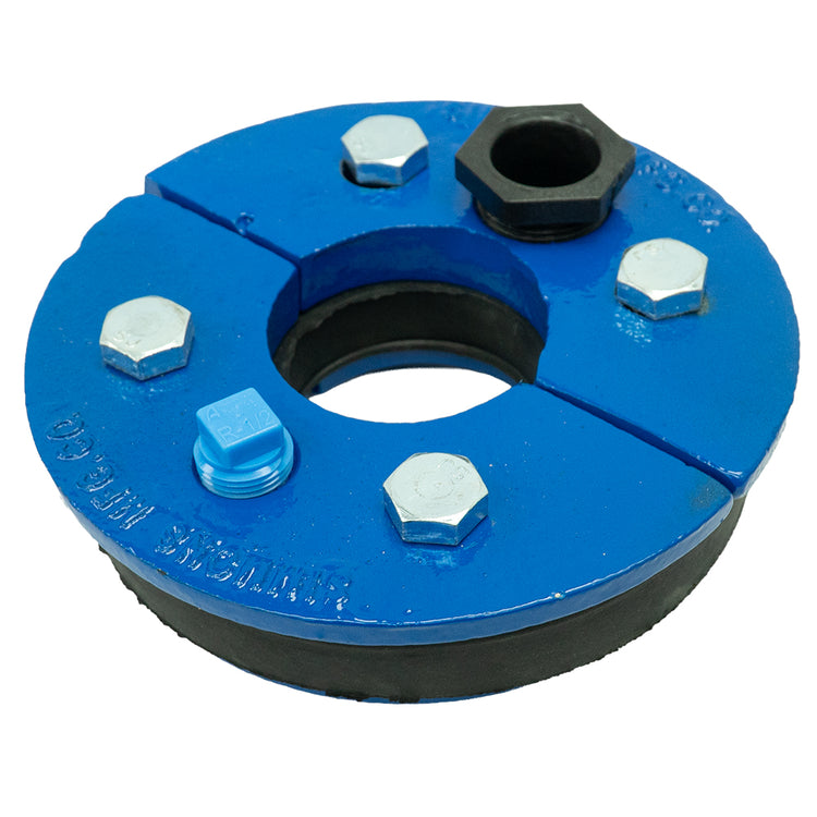 WS Series Cast Iron Well Seal – Single Drop Pipe with Split Top Plate, Cable Tapping & Vent | WS Split