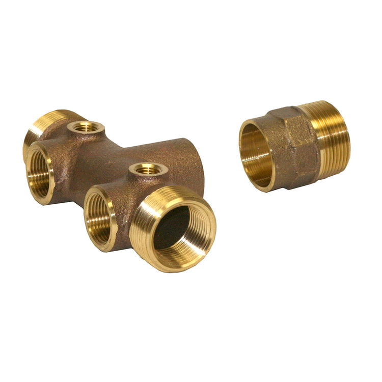 Long Cast Tank Tee – Heavy-Duty No Lead Brass Tee for Pressure Tank Installations | Durable and Corrosion-Resistant | BATNL1-1/4