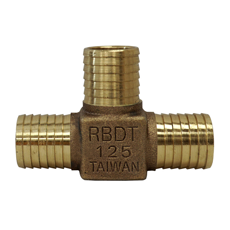 Bronze No-Lead Tee – Plastic Pipe Insert x Insert Fitting | RBDTNL