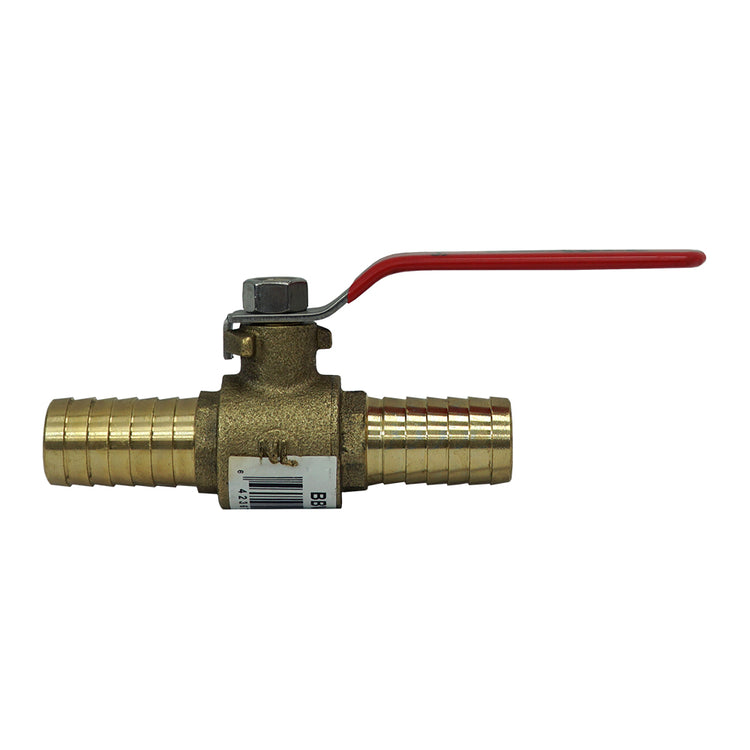 No-Lead Brass Ball Valve – Insert Barb x Insert Barb, Full Port, Teflon Seals