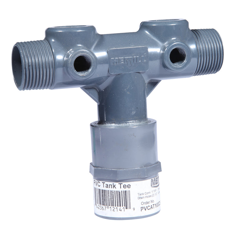 Heavy-Duty PVC Tank Tee with Dual Top Tappings