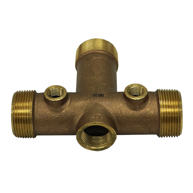 Long Cast Tank Tee – Heavy-Duty No Lead Brass Tee for Pressure Tank Installations | Durable and Corrosion-Resistant | BATNL1-1/4