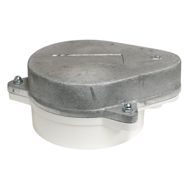 WCOP Series Sanitary Aluminum Top Watertight Well Cap with Conduit Tapping and Vent and Optional Ground Lug– PVC Base | WCOP