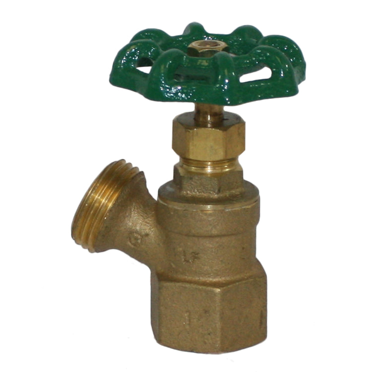 No-Lead Brass Boiler Drain Valve with Hose Bibb and Angle Outlet | BBDNL