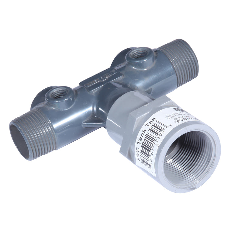 Heavy-Duty PVC Tank Tee with Dual Top Tappings