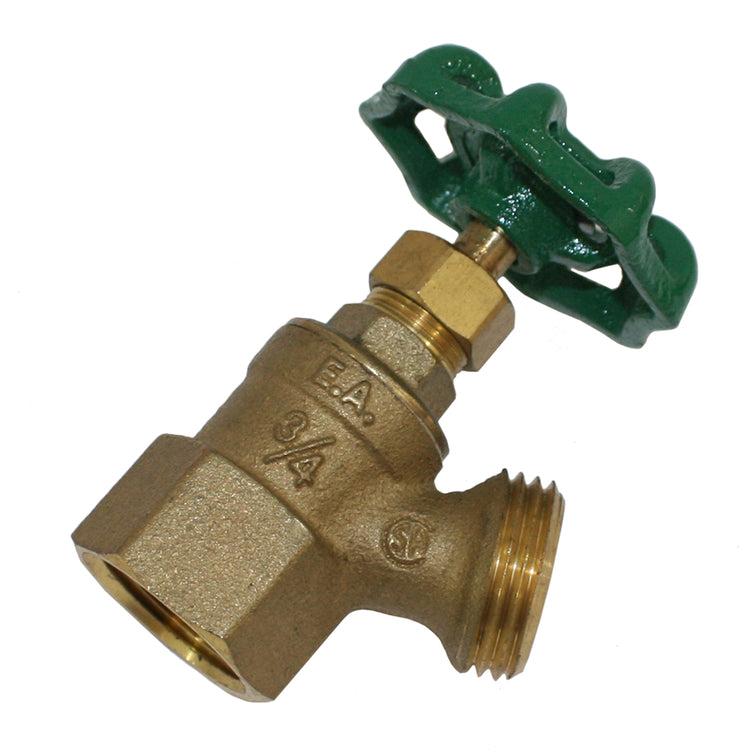 No-Lead Brass Boiler Drain Valve with Hose Bibb and Angle Outlet | BBDNL