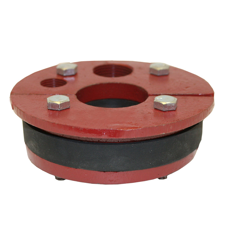 WS Series Cast Iron Well Seal – Single Drop Pipe with Split Top Plate, Cable Tapping & Vent | WS Split