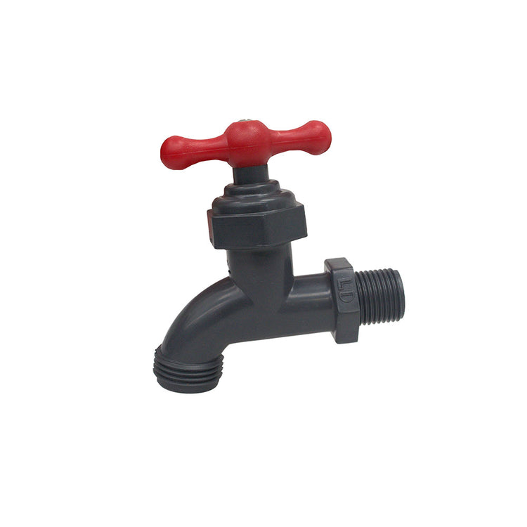 PVC Boiler Drain Valve with Hose Bibb – Gray | Corrosion-Resistant Drain Valve for Residential & Commercial Use