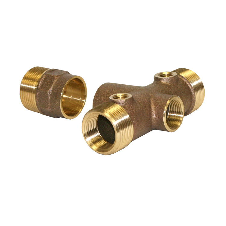 Long Cast Tank Tee – Heavy-Duty No Lead Brass Tee for Pressure Tank Installations | Durable and Corrosion-Resistant | BATNL1-1/4