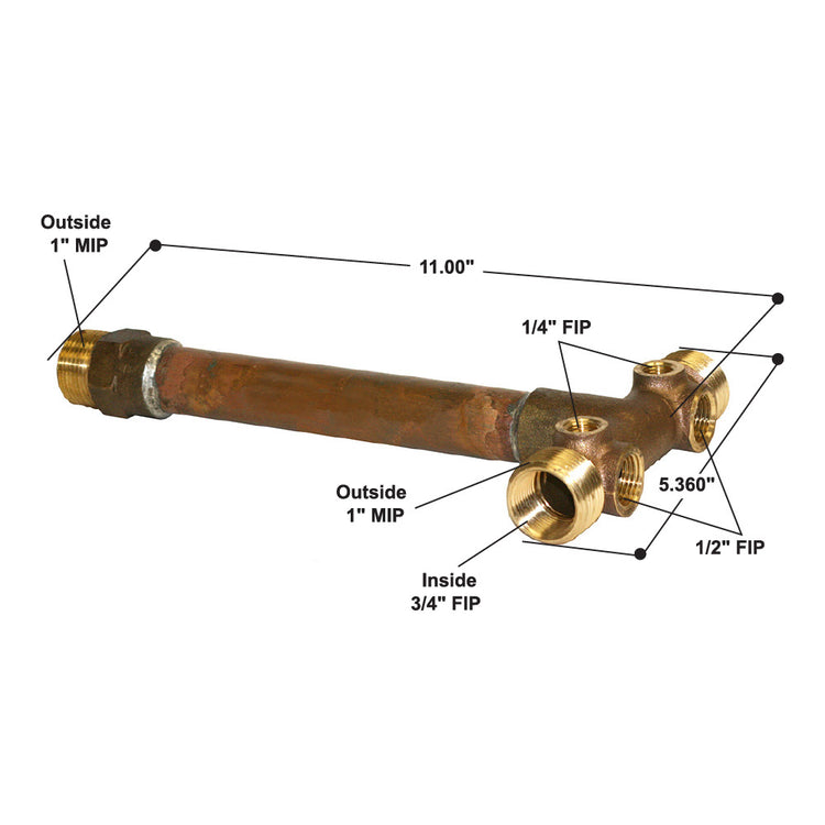 1" No Lead Brass Tank Tee – Fabricated With Copper Tube for Pressure Tank Systems | BATNL1F
