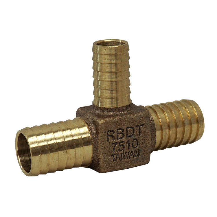 Bronze No-Lead Tee – Plastic Pipe Insert x Insert Fitting | RBDTNL