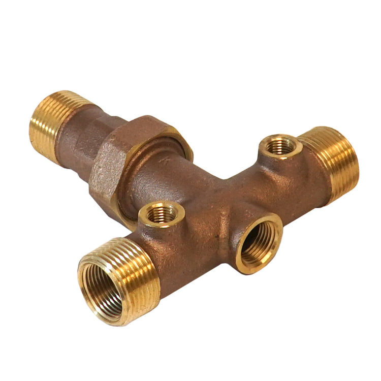 1" Long Cast Brass Tank Tee with Union – No Lead | BATNL1U