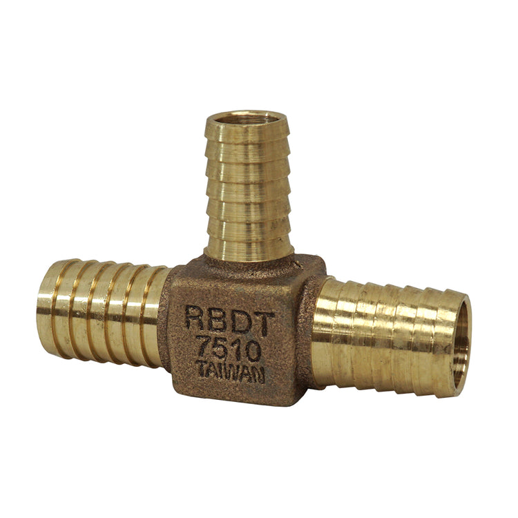Bronze No-Lead Tee – Plastic Pipe Insert x Insert Fitting | RBDTNL