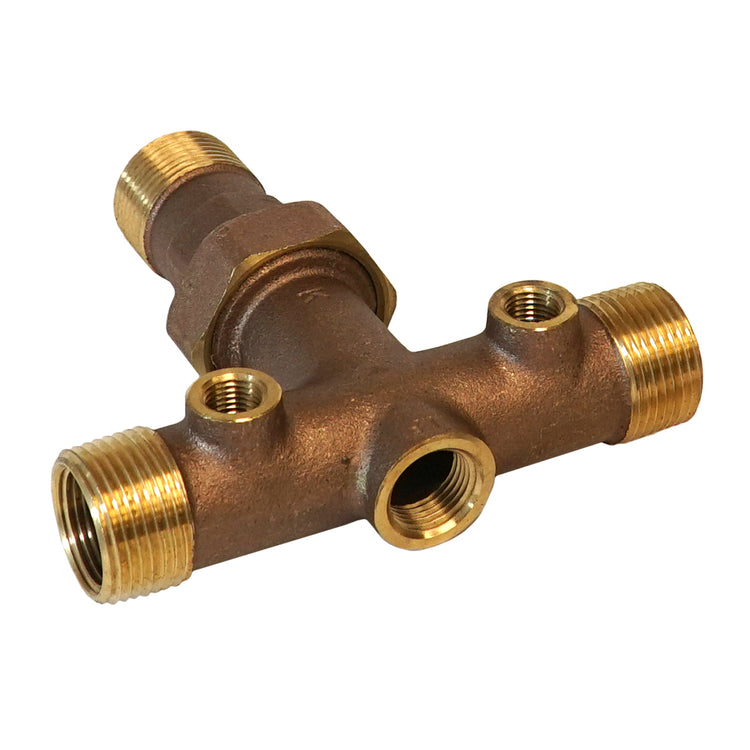 1" Long Cast Brass Tank Tee with Union – No Lead