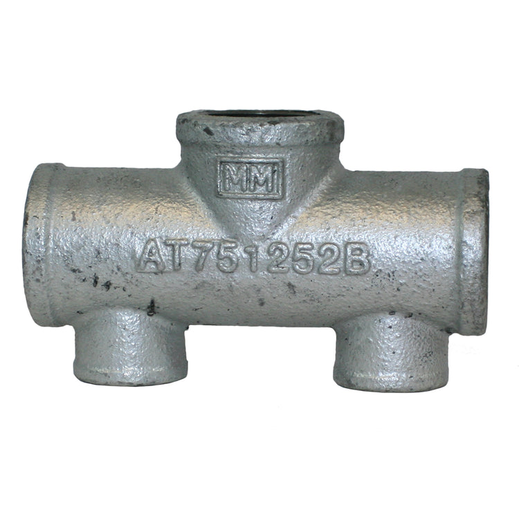 Galvanized Tank Tee – Ductile Iron with NPT Tappings | For Pressure Switch & Gauge