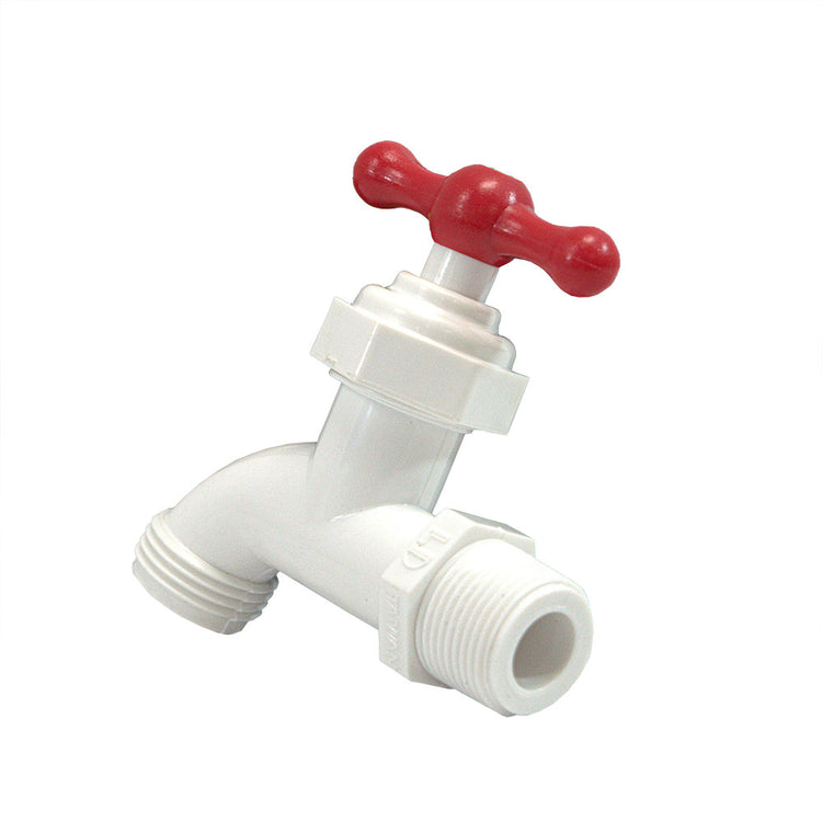 PVC Boiler Drain Valve with Hose Bibb – Gray | Corrosion-Resistant Drain Valve for Residential & Commercial Use