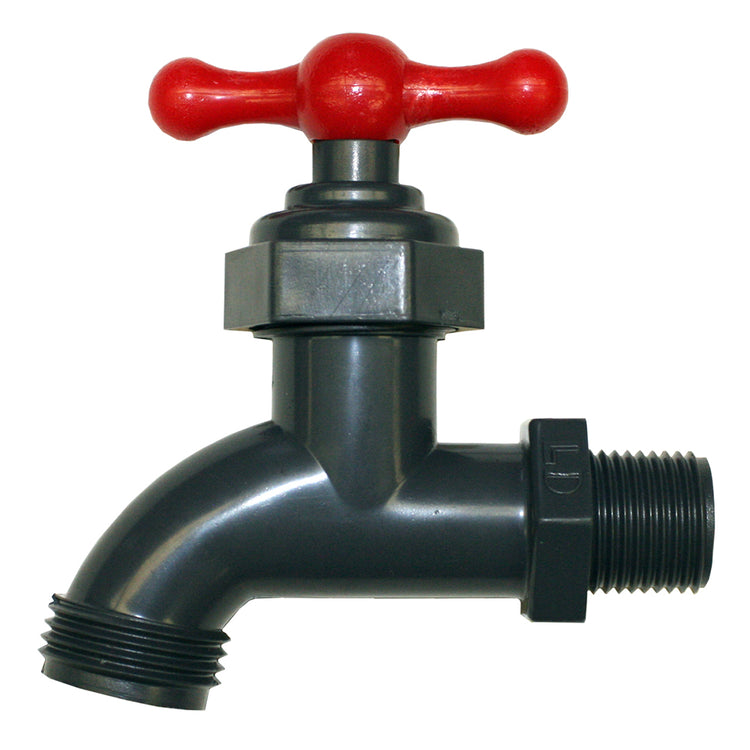 PVC Boiler Drain Valve with Hose Bibb – Gray | Corrosion-Resistant Drain Valve for Residential & Commercial Use