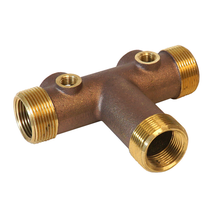 Long Cast Tank Tee – Heavy-Duty No Lead Brass Tee for Pressure Tank Installations | Durable and Corrosion-Resistant | BATNL1-1/4