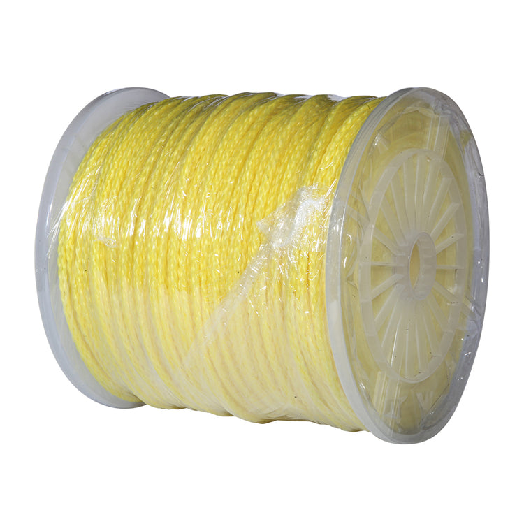 Braided Safety Rope – 1/4" Polypropylene | 1000 lb. Test, Yellow, Plastic Spool