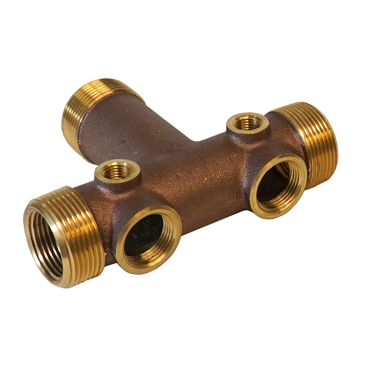 Long Cast Tank Tee – Heavy-Duty No Lead Brass Tee for Pressure Tank Installations | Durable and Corrosion-Resistant | BATNL1-1/4