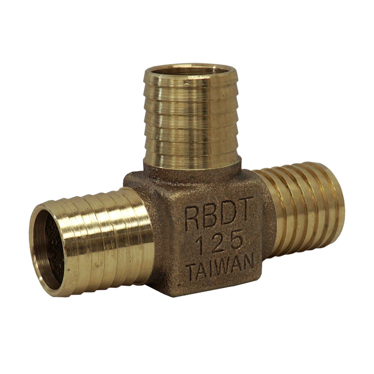 Bronze No-Lead Tee – Plastic Pipe Insert x Insert Fitting | RBDTNL