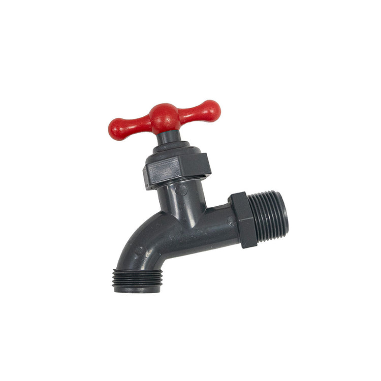 PVC Boiler Drain Valve with Hose Bibb – Gray | Corrosion-Resistant Drain Valve for Residential & Commercial Use
