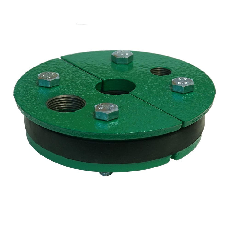 WS Series Cast Iron Well Seal – Single Drop Pipe with Split Top Plate, Cable Tapping & Vent | WS Split