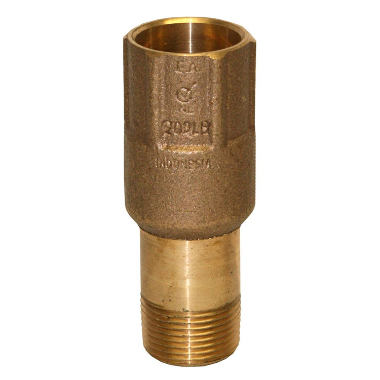 Extra-Long Bronze Check Valve (No Lead) with No-Spin Poppet – High-Durability Water Flow Control | CVMXLNL