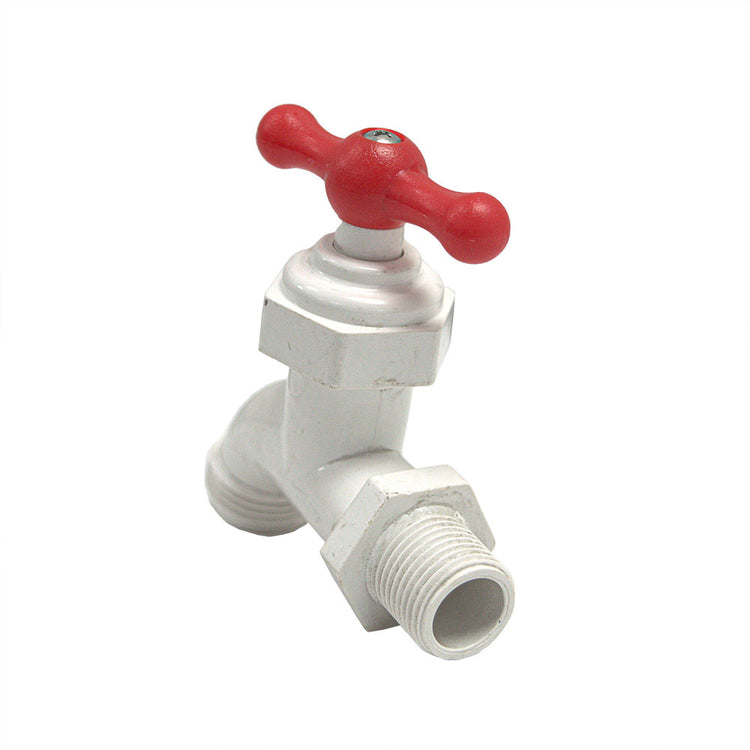 PVC Boiler Drain Valve with Hose Bibb – Gray | Corrosion-Resistant Drain Valve for Residential & Commercial Use