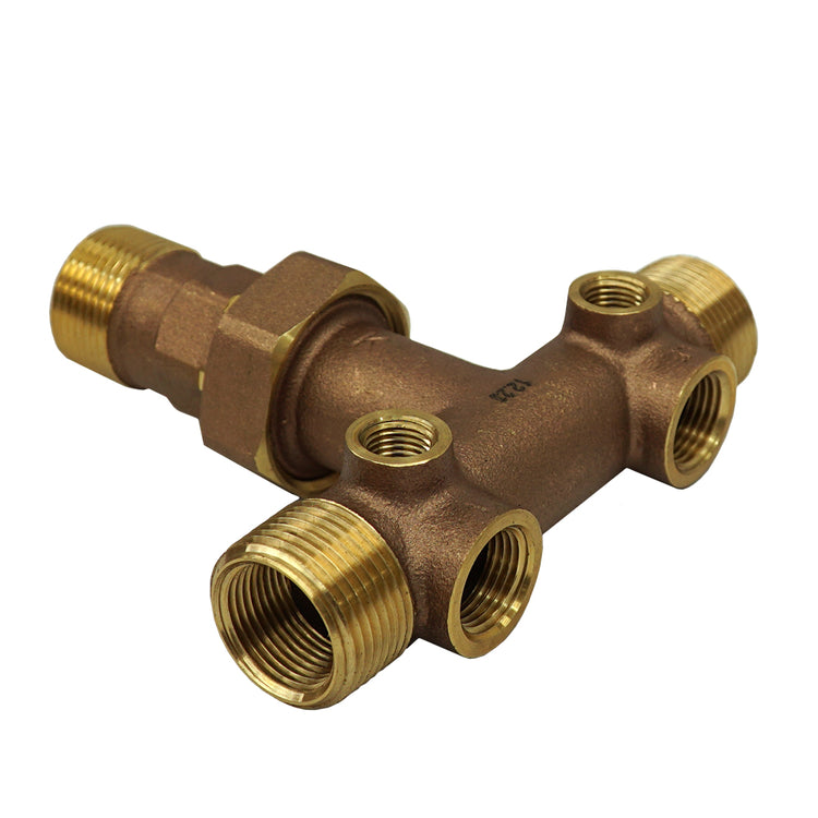 1" Long Cast Brass Tank Tee with Union – No Lead | BATNL1U
