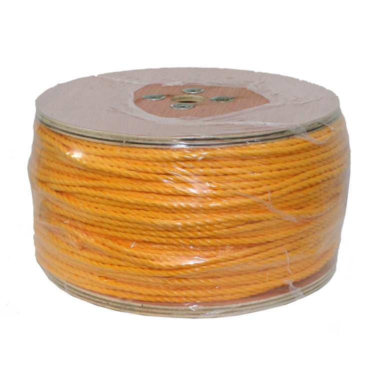 Braided Safety Rope – 1/4" Polypropylene | 1000 lb. Test, Yellow, Plastic Spool