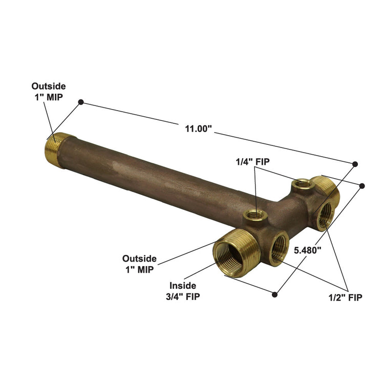 1" No Lead Brass Tank Tee – Cast, Durable Water Well Plumbing Fitting | BATNL1