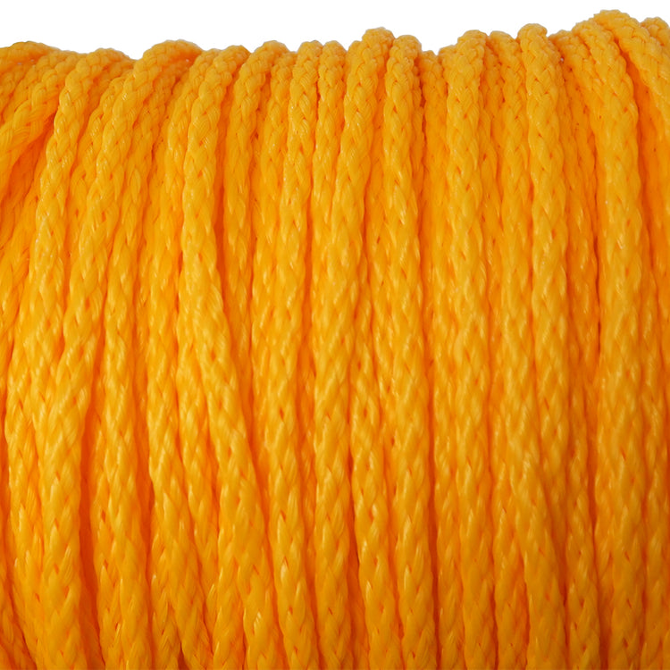 Braided Safety Rope – 1/4" Polypropylene | 1000 lb. Test, Yellow, Plastic Spool