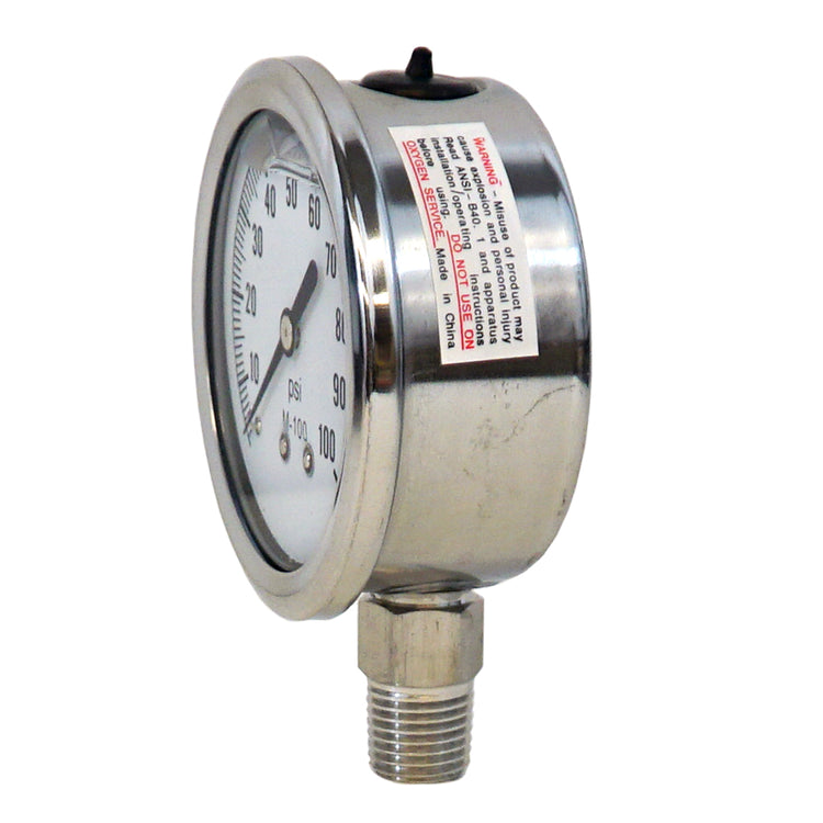 Dial Liquid-Filled Stainless Steel Pressure Gauge – 304 Mount, No Lead