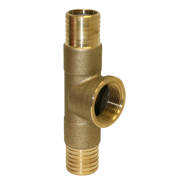Yellow Brass No-Lead Tee – Plastic Pipe to Plastic Pipe Connection