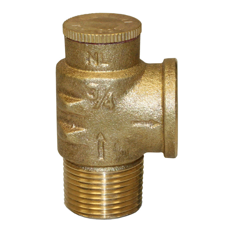 Brass (No Lead) Pressure Relief Valve – 75 PSI & 100 PSI Options | Cold Water System Protection