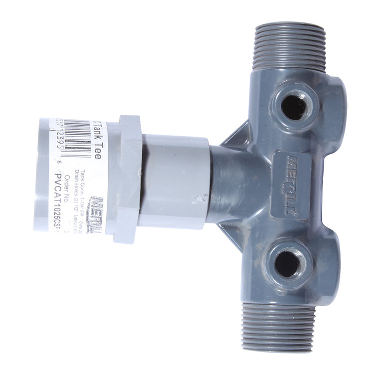 Heavy-Duty PVC Tank Tee with Dual Top Tappings