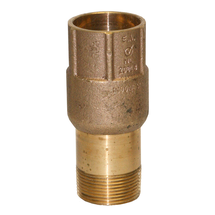 Extra-Long Bronze Check Valve (No Lead) with No-Spin Poppet – High-Durability Water Flow Control | CVMXLNL