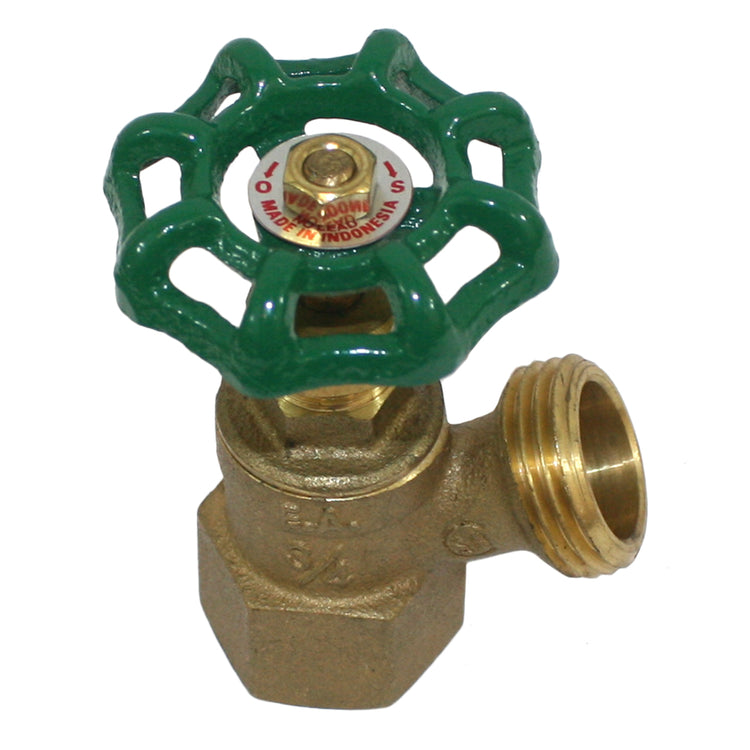 No-Lead Brass Boiler Drain Valve with Hose Bibb and Angle Outlet | BBDNL