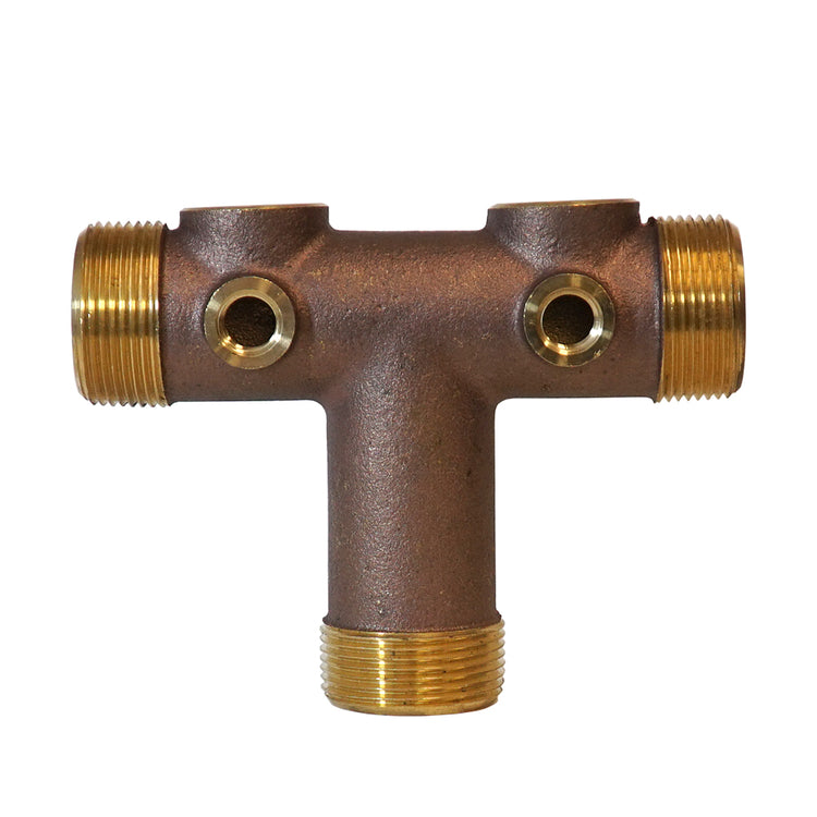 Long Cast Tank Tee – Heavy-Duty No Lead Brass Tee for Pressure Tank Installations | Durable and Corrosion-Resistant | BATNL1-1/4