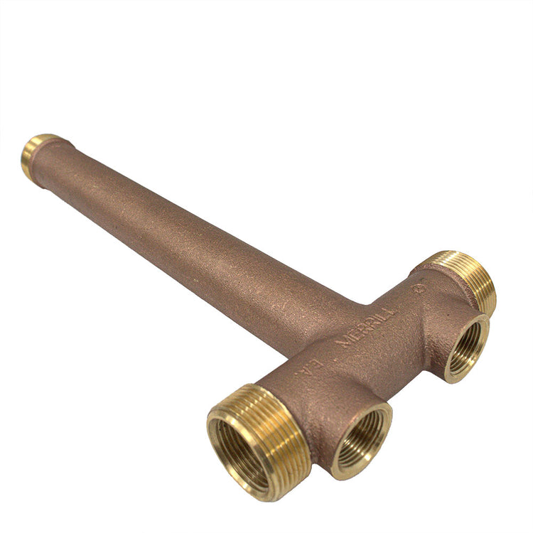 Long Cast Tank Tee – Heavy-Duty No Lead Brass Tee for Pressure Tank Installations | Durable and Corrosion-Resistant | BATNL1-1/4