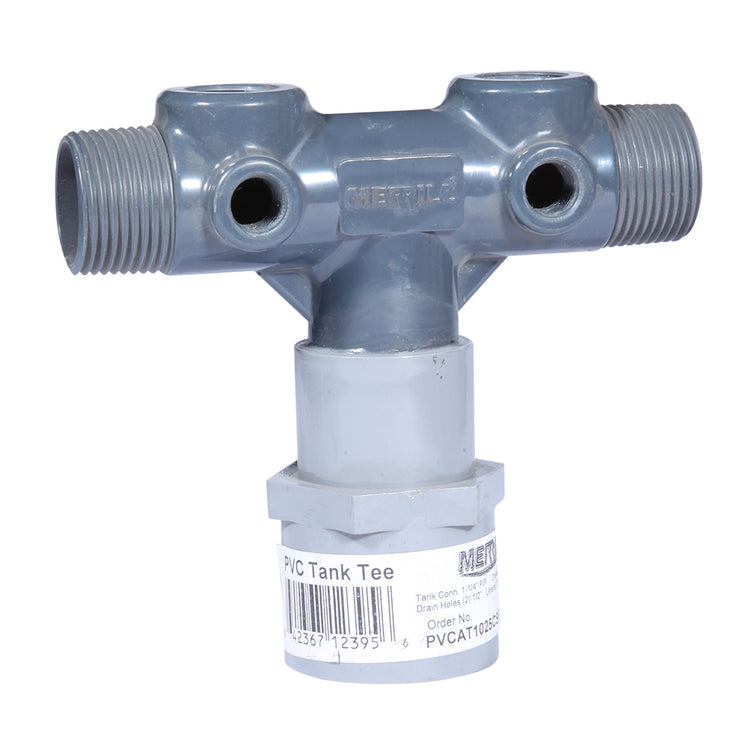Heavy-Duty PVC Tank Tee with Dual Top Tappings