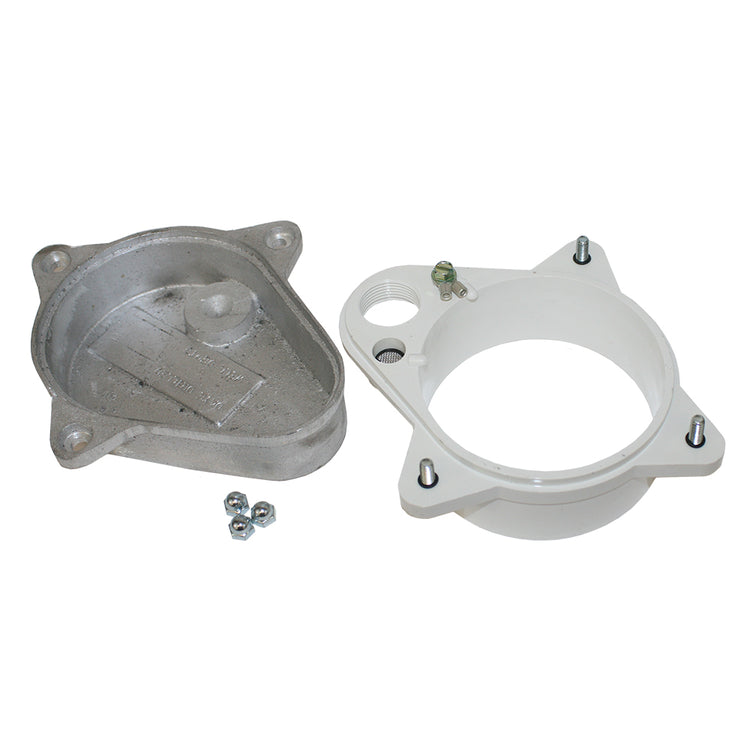 WCOP Series Sanitary Aluminum Top Watertight Well Cap with Conduit Tapping and Vent and Optional Ground Lug– PVC Base | WCOP