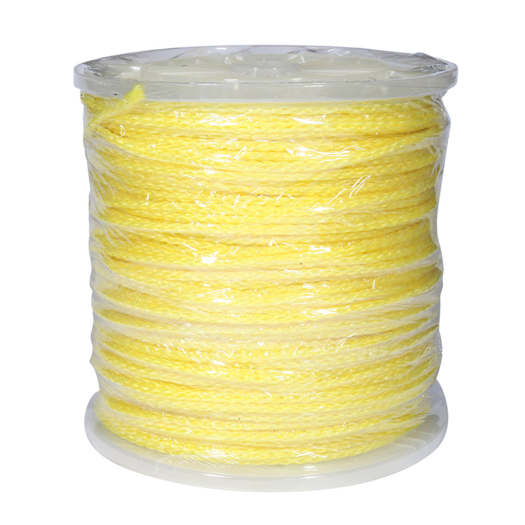 Braided Safety Rope – 1/4" Polypropylene | 1000 lb. Test, Yellow, Plastic Spool