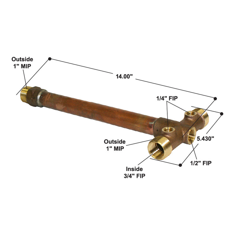 1" No Lead Brass Tank Tee – Fabricated With Copper Tube for Pressure Tank Systems | BATNL1F
