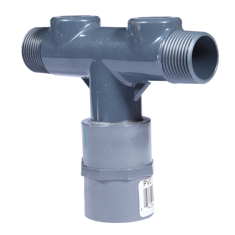 Heavy-Duty PVC Tank Tee with Dual Top Tappings
