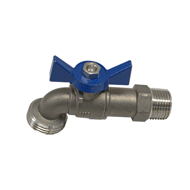 No-Lead Boiler Drain – 3/4" Hose Threaded Outlet, Heavy-Duty Handle