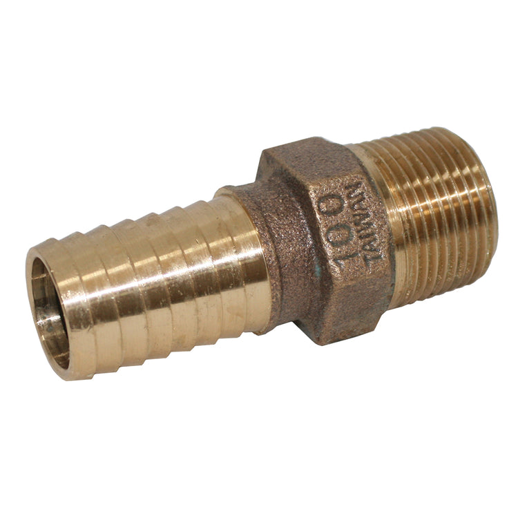 No-Lead Bronze Male Adapter – MIP to Plastic Pipe with Hex Head