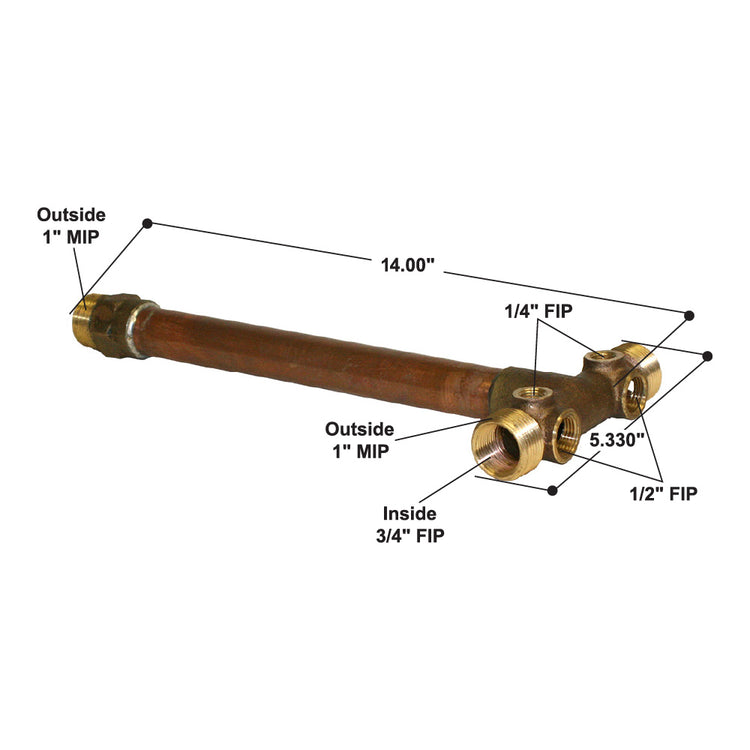 1" No Lead Brass Tank Tee – Fabricated With Copper Tube for Pressure Tank Systems | BATNL1F